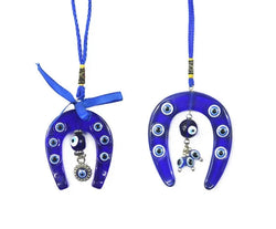 Turkish Blue Evil Eye Horseshoe Resin Amulet