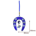 Turkish Blue Evil Eye Horseshoe Resin Amulet
