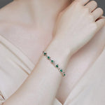 Emerald Water Drop 925 Silver Bracelet