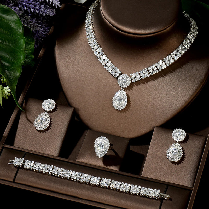 Dubai White Color Jewellery Set