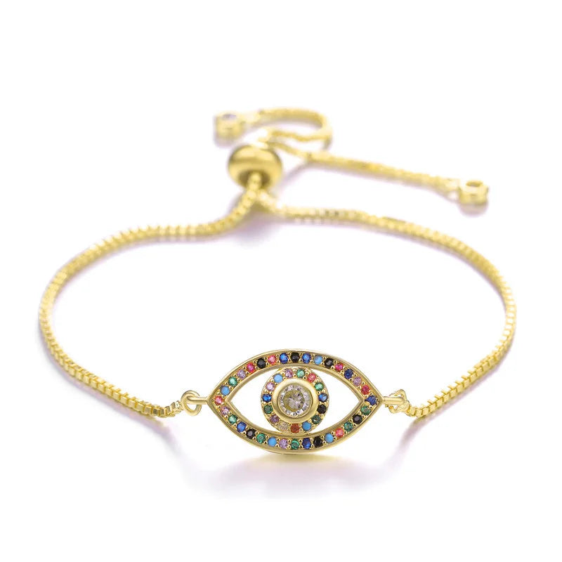 Turkish Evil Eye Bracelet – Zircon Greek Eye Charm