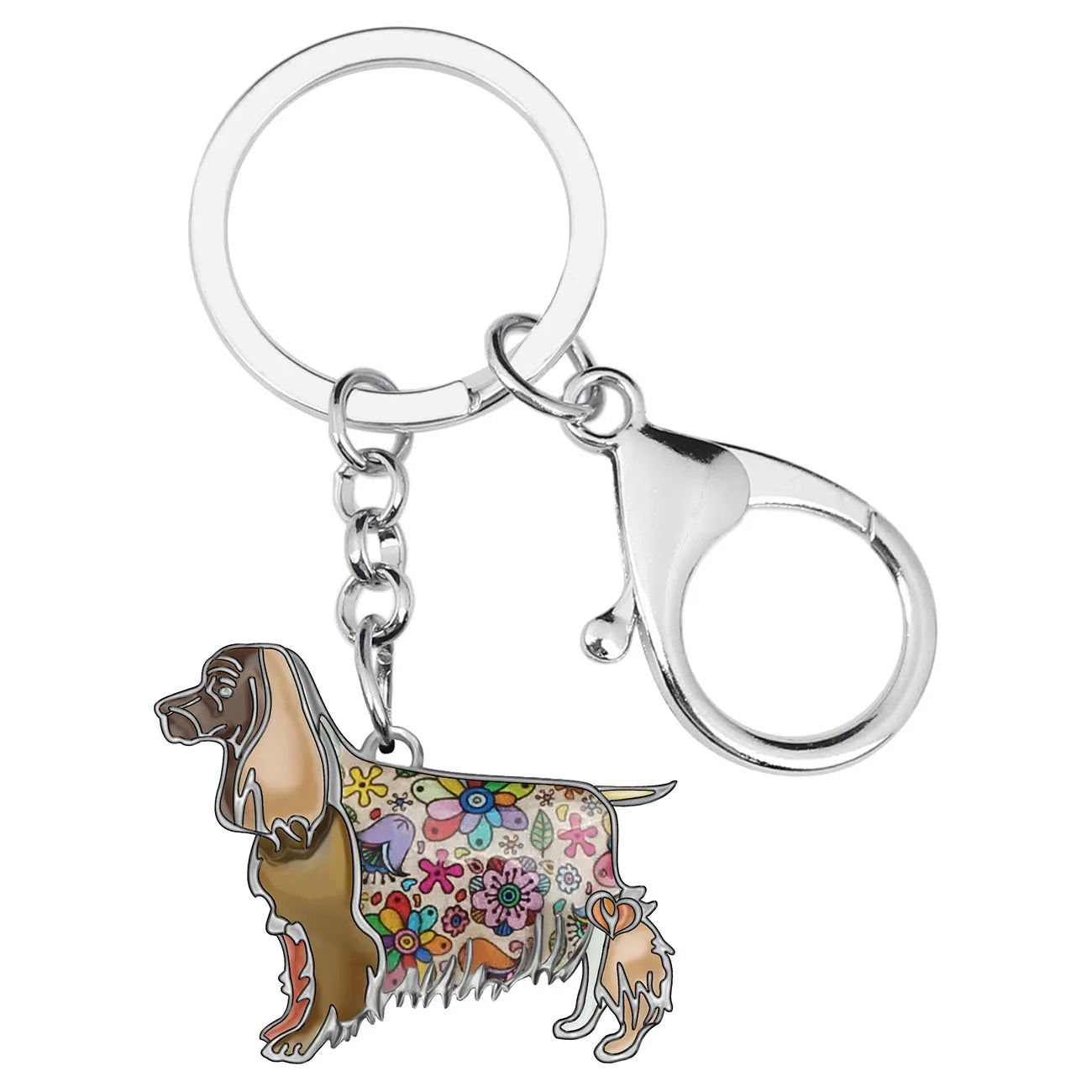 WEVENI Enamel Spaniel Dog Keychain