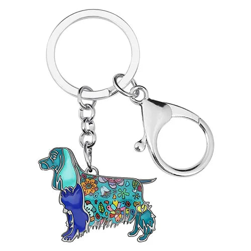WEVENI Enamel Spaniel Dog Keychain