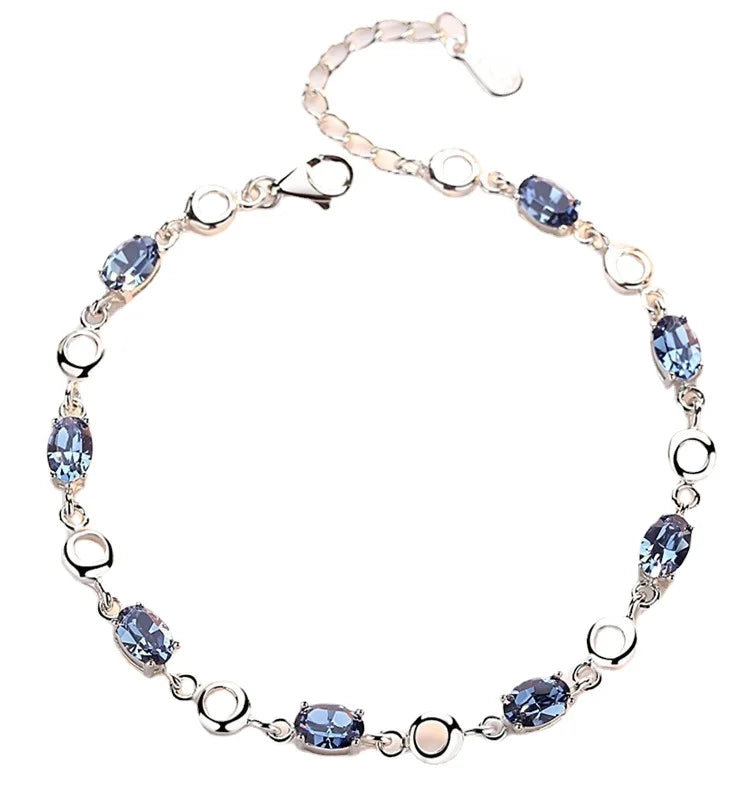 Blue Topaz & Silver Bracelet for Women 