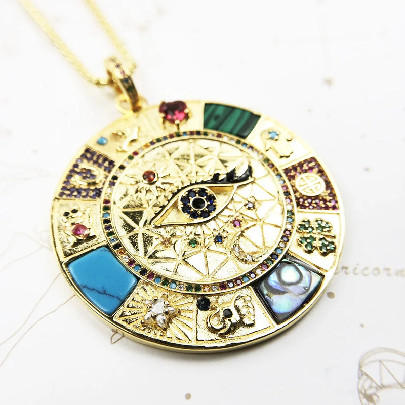 Magical Wheel of Fortune Necklace - 925 Sterling Silver