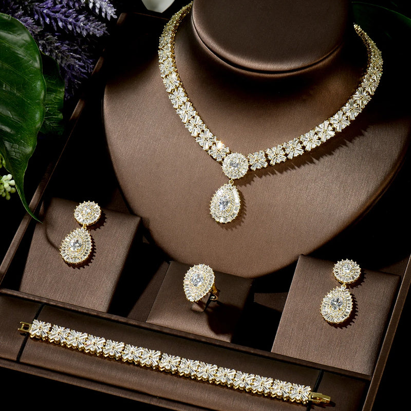 Dubai White Color Jewellery Set