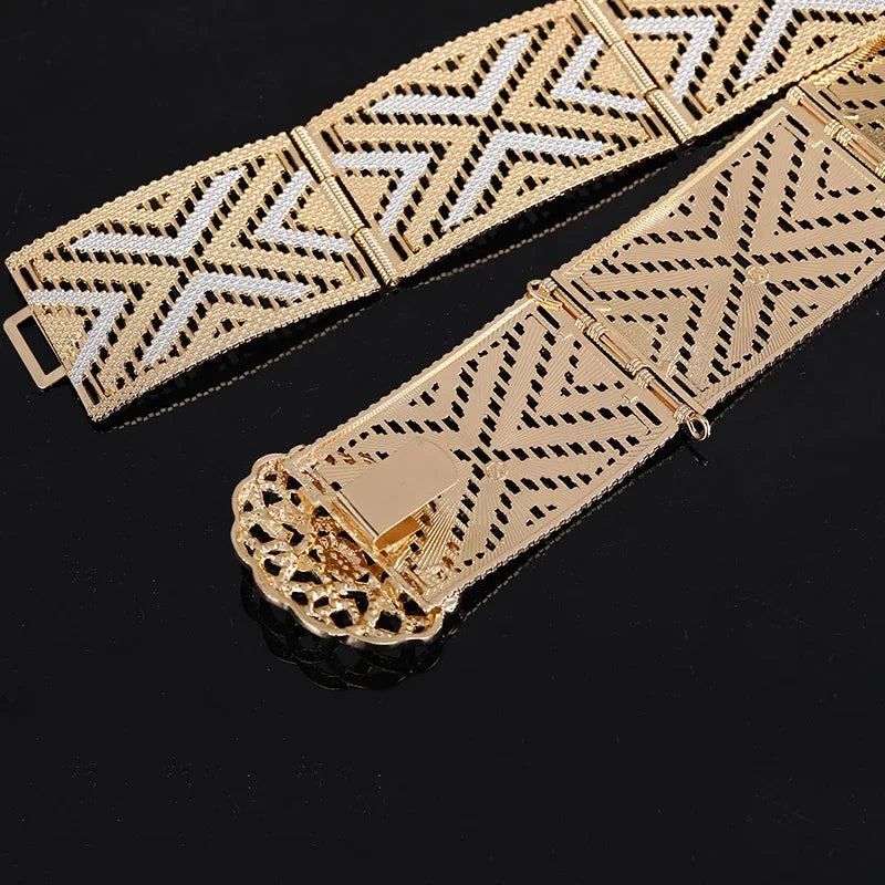 Elegant Moroccan Wedding Belt - Crystal Flower Waist Chain