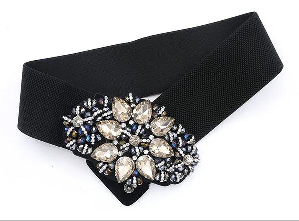 Luxury Diamond Wide Waist Belt - Stunning & Chic