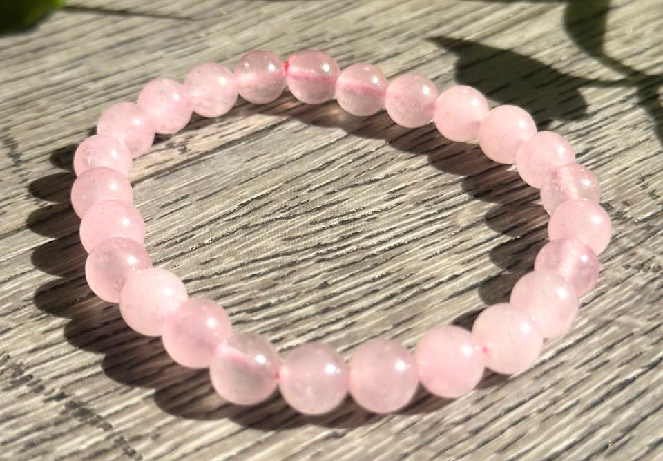 Dark Rose Quartz Bracelet 8mm 