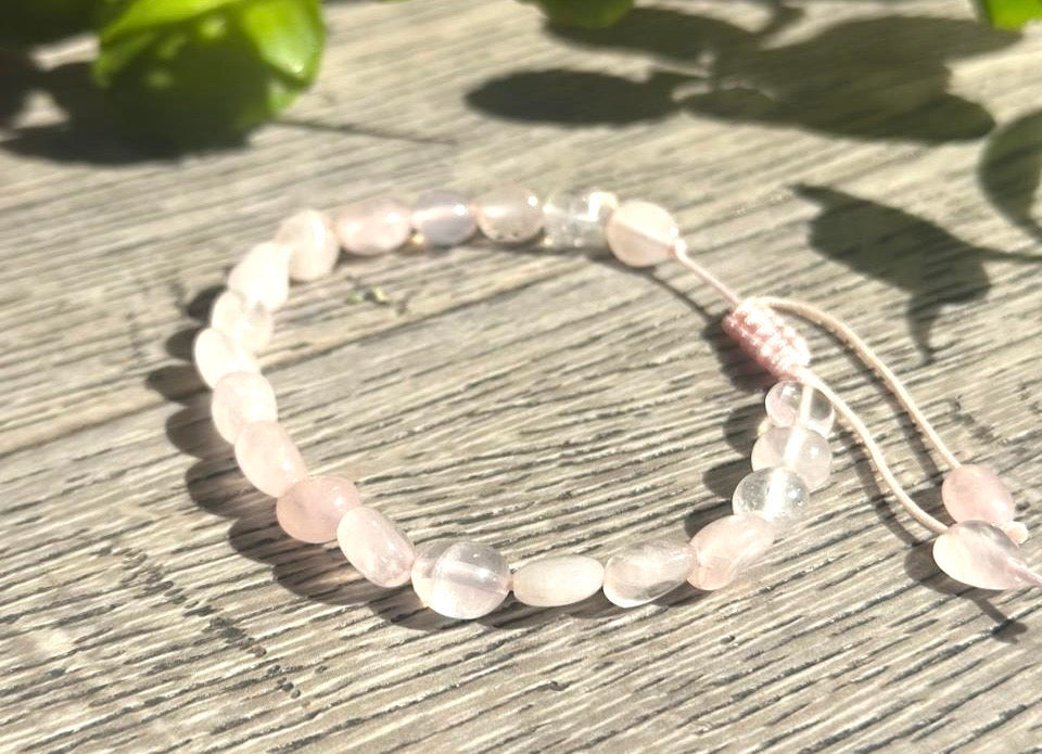 Natural Rose Quartz Bracelet (6–8mm Beads)
