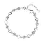 925 Heart Zircon Hollow Bracelet