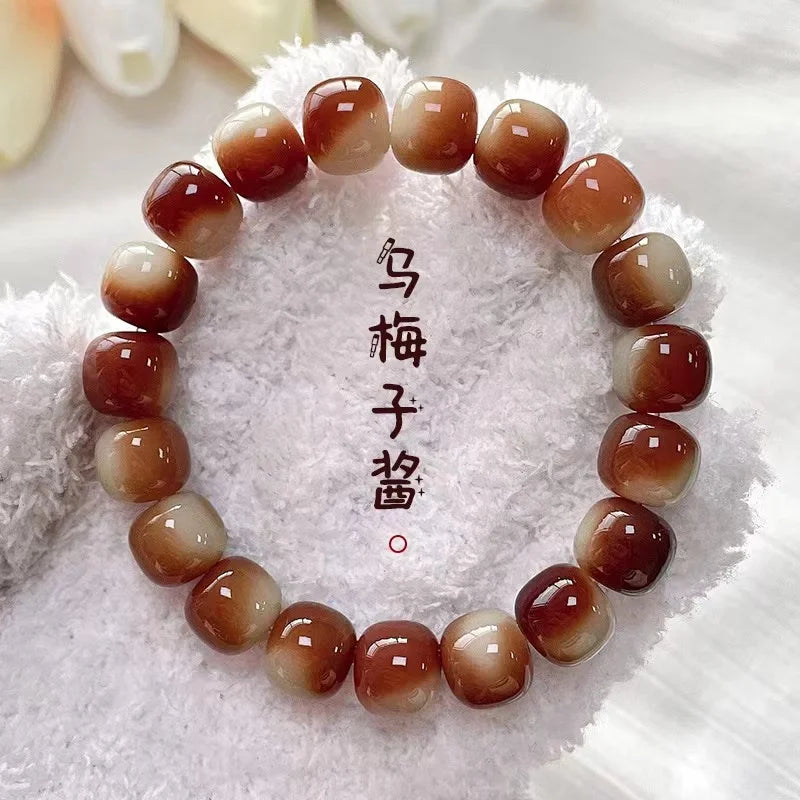 Large Natural Bodhi Root Bracelet with Buddha Beads