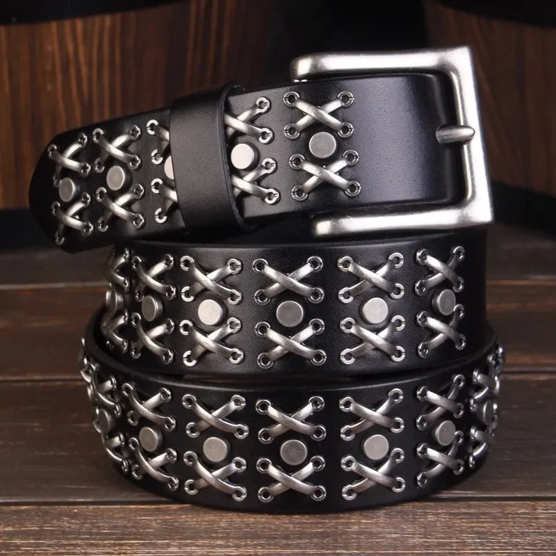 Genuine Leather Punk Rock Belt