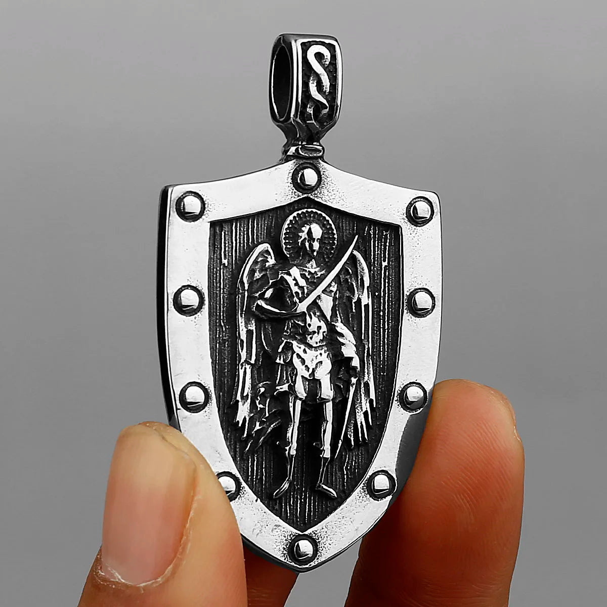 Viking Warrior Archangel Michael Shield Pendant