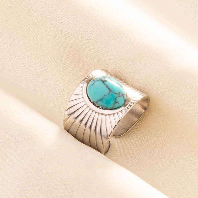 Boho Turquoise Adjustable Ring 