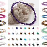 Unisex Natural Stone Beaded Elastic Bracelet