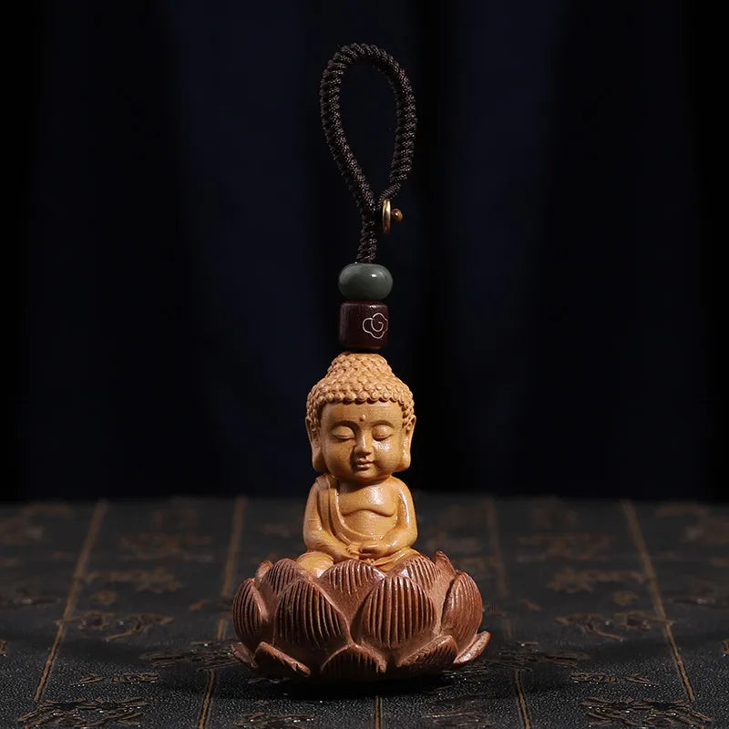 Ethnic Style Wood Carving Keychain