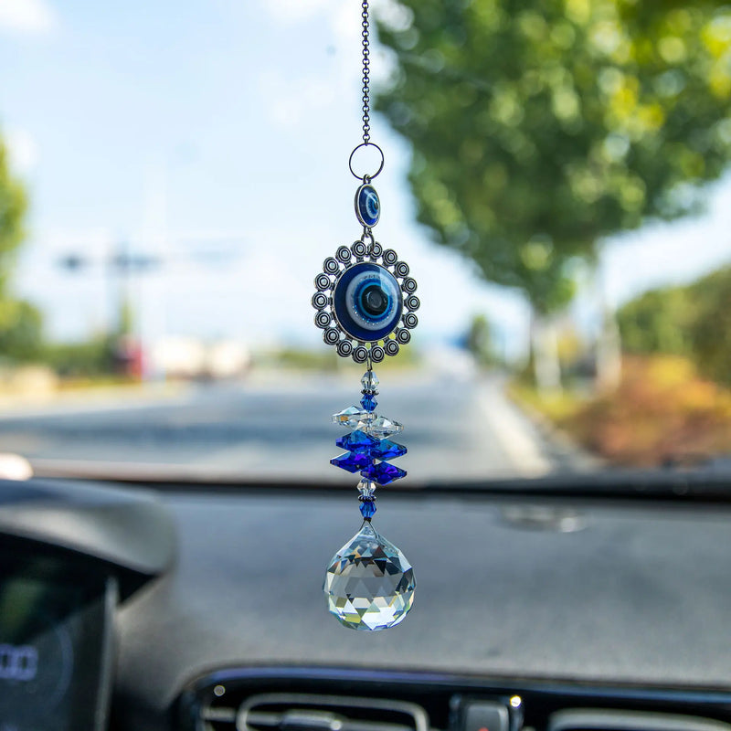 Blue Evil Eye Butterfly Amulet with Rhinestones