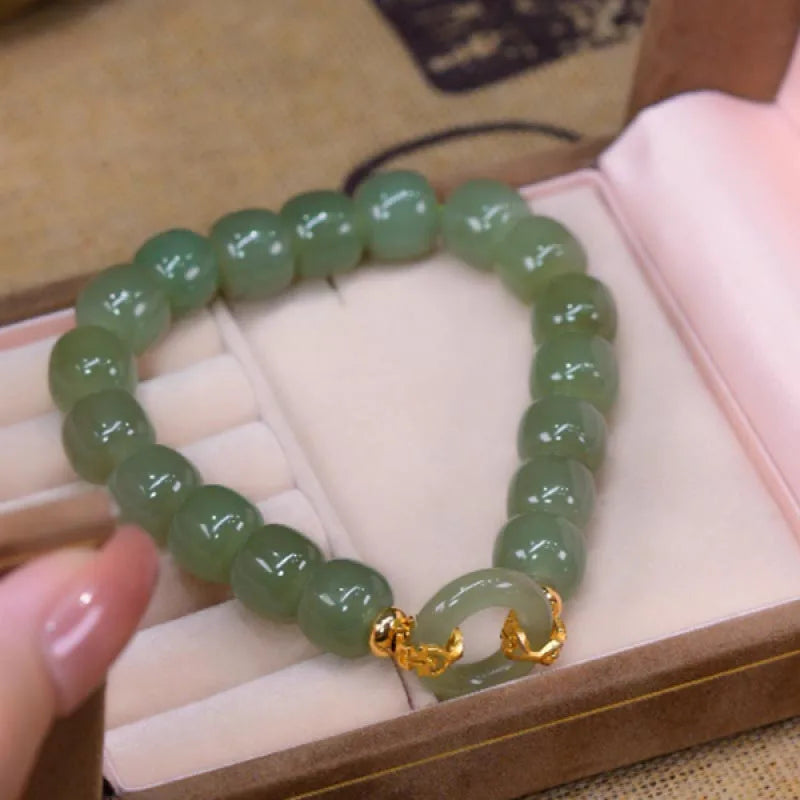 Bohemian Vintage Hetian Jade Beaded Bracelet