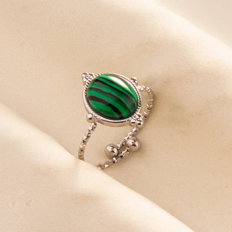 Green Turquoise Adjustable Ring