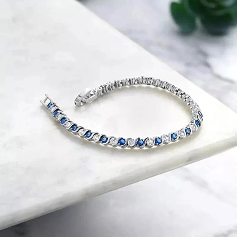 Sapphire-Blue Kyanite Tennis Bracelet