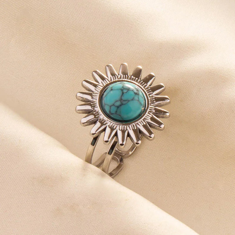 Boho Turquoise Adjustable Ring 