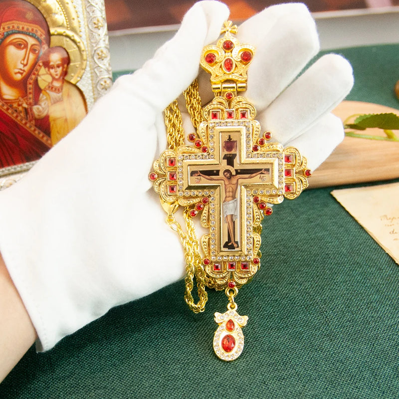 HT Gold Greek Orthodox Cross Necklace