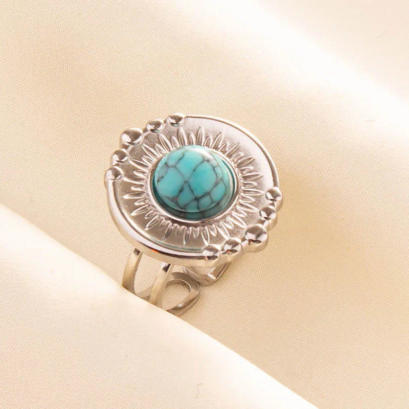 Boho Turquoise Adjustable Ring 