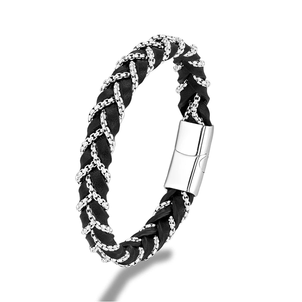 Box Chain Bracelet with Magnetic Clasp