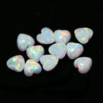 White Heart Shape Cabochon Opal for Jewelry