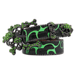Skull Western Rhinestones Belt