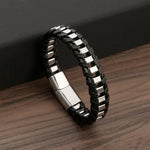 Men's Gold-Plated Leather Bracelet 