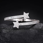 TUHE Luxury Moissanite 925 Silver Hip-Hop Bangle