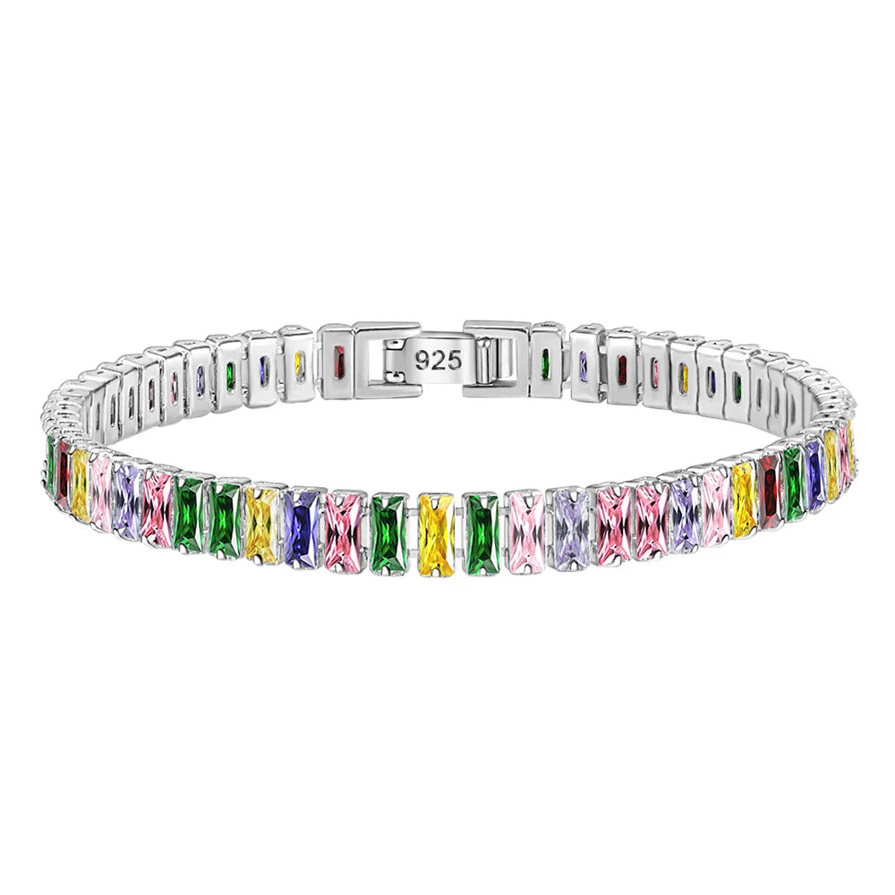 925 Sterling Silver Crystal Bracelet 
