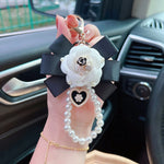 Thread Camellia Flower Keychain