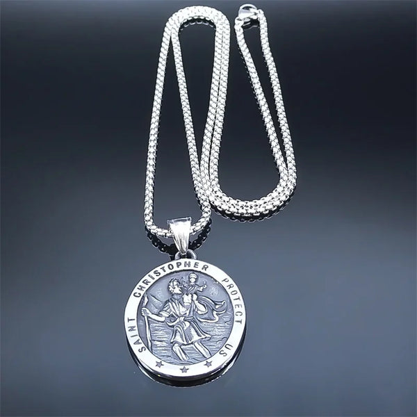 Stainless Steel Protection Amulet Necklace
