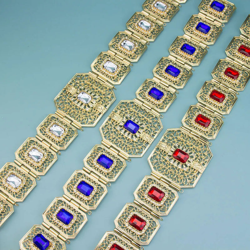 Elegant Morocco Caftan Belt - Adjustable Crystal Wedding Jewelry