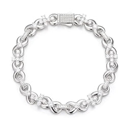 S925 Iced Out Cross Infinity Bracelet