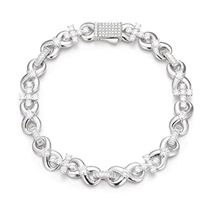 S925 Iced Out Cross Infinity Bracelet