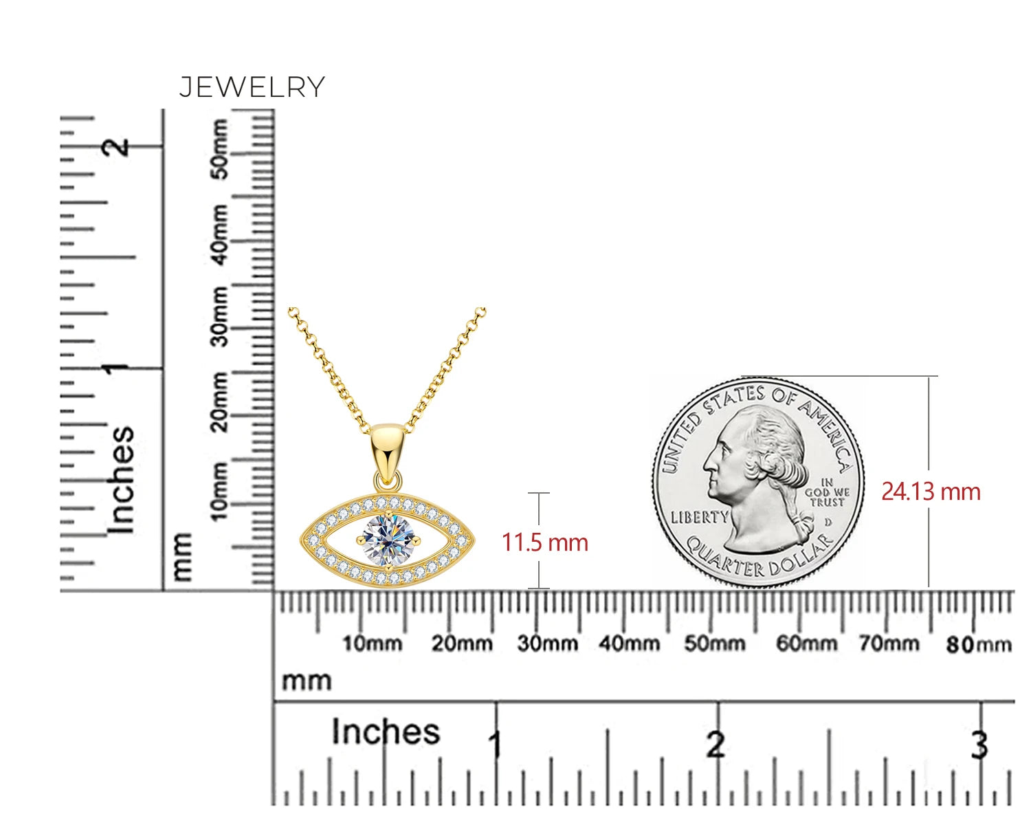 Evil Eye Moissanite Pendant