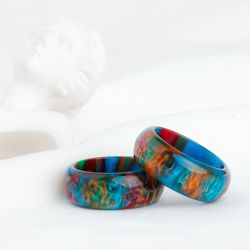 Bohemian Rainbow Resin Ring