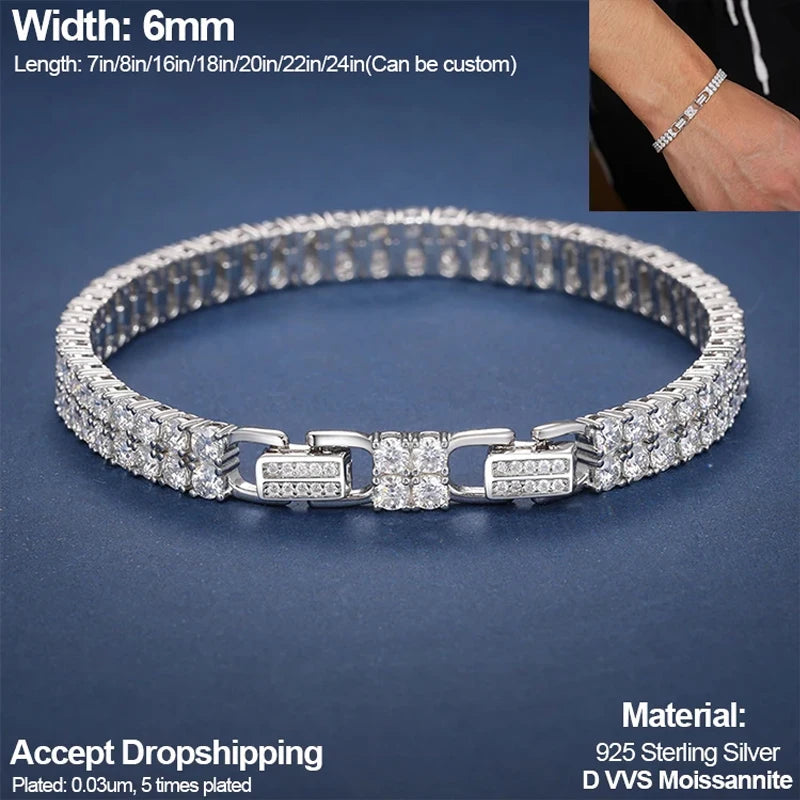 ICEOUTBOX Moissanite & Black CZ Bracelet