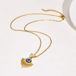 Evil Eye Circle Pendant Necklace