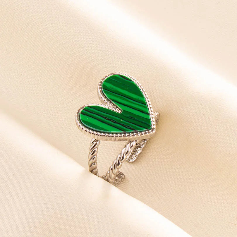 Green Turquoise Adjustable Ring