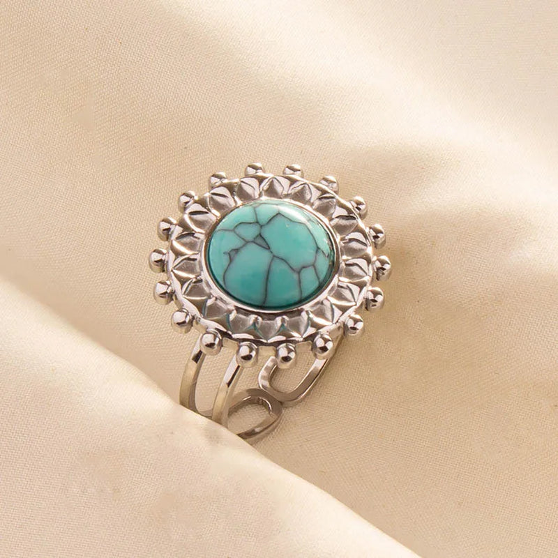 Boho Turquoise Adjustable Ring 