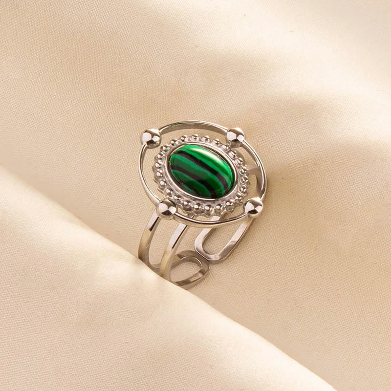 Green Turquoise Adjustable Ring