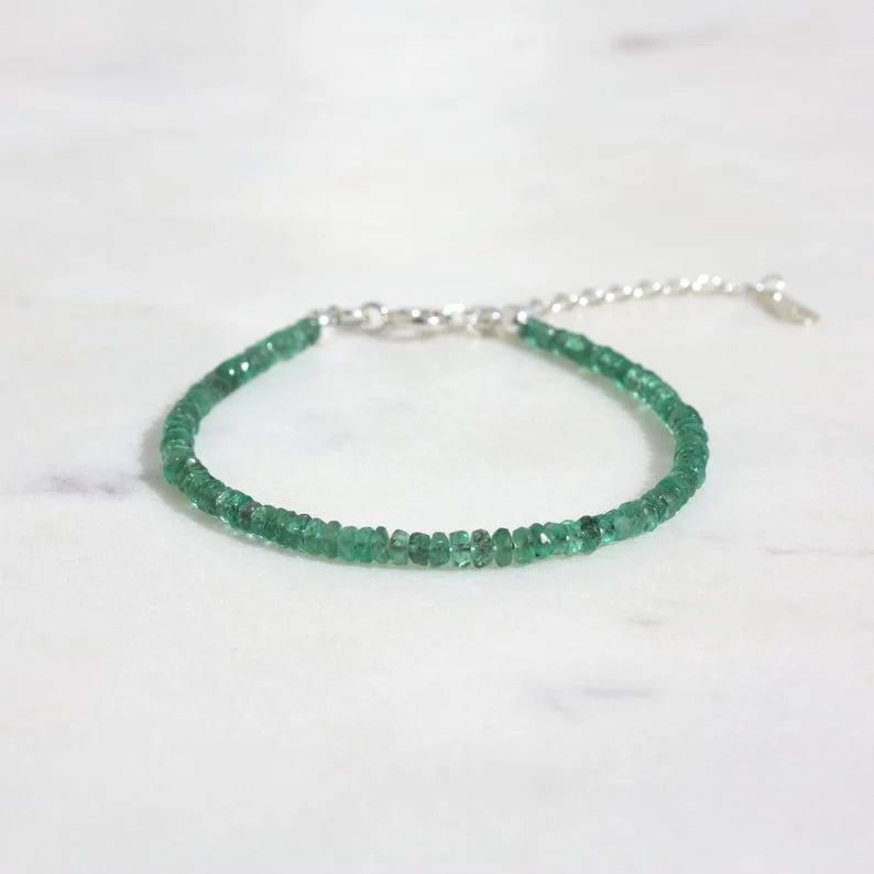 Emerald Faceted Bracelet 