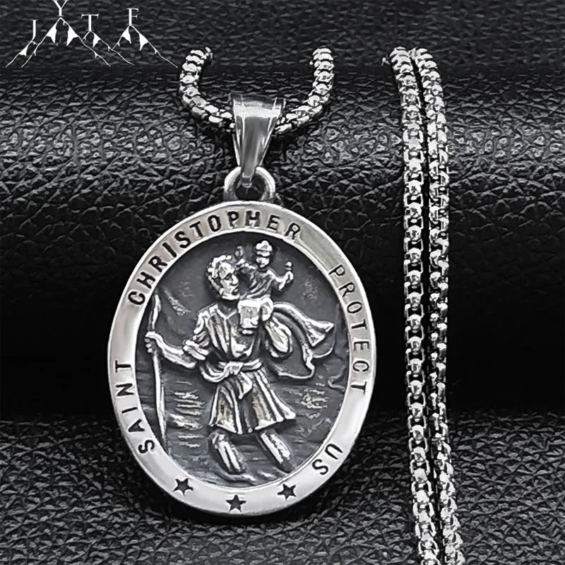 Stainless Steel Protection Amulet Necklace