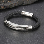 Stainless Steel Gold-Plated Leather Bracelet 