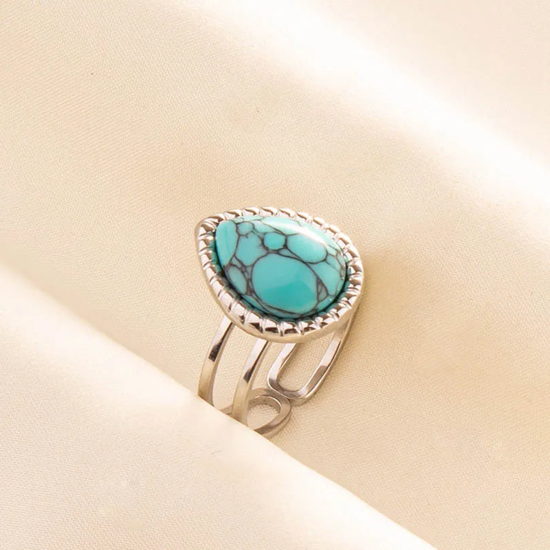 Boho Turquoise Adjustable Ring 